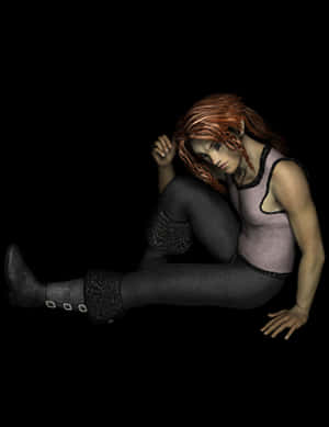 Contemplative Elf Artwork PNG image with transparent background