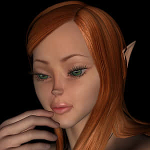 Contemplative Elf Portrait PNG image with transparent background