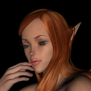 Contemplative Elf Portrait PNG image with transparent background