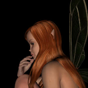 Contemplative Fantasy Elf PNG image with transparent background