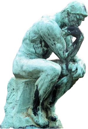 Contemplative_ Figure_ Sculpture PNG Image