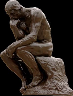 Contemplative_ Figure_ Sculpture PNG image with transparent background