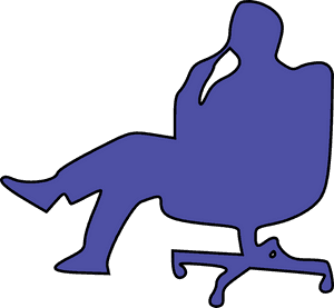 Contemplative Figurein Chair Silhouette PNG image with transparent background