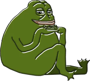 Contemplative_ Frog_ Meme.png PNG Image