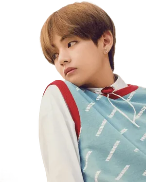 Contemplative Glance Taehyung PNG Image