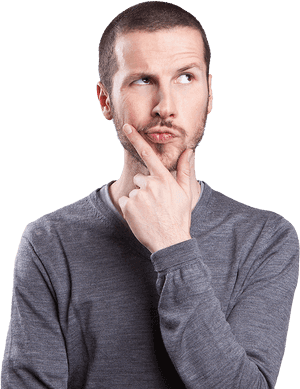 Contemplative Man Thinking PNG image with transparent background