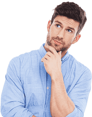 Contemplative Man Thinking PNG image with transparent background