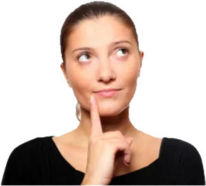 Contemplative Woman Thinking PNG Image