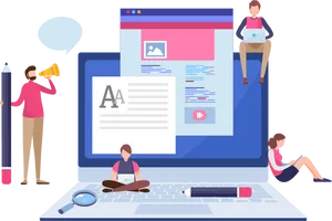 Content Creation Team Working Together PNG Image