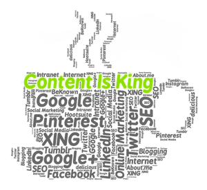 Content Is King Social Media Coffee Cup PNG image with transparent background