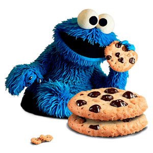 Cookie Monster Eating Cookie PNG kra43 PNG image with transparent background