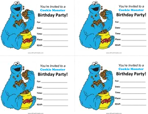 Cookie Monster Eating Cookies PNG Image