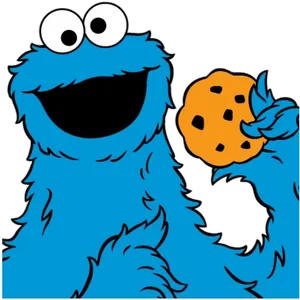 Cookie_ Monster_ Holding_ Cookie_ Illustration PNG Image