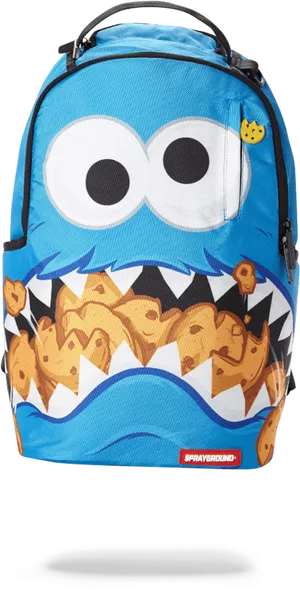 Cookie Monster Themed Backpack PNG Image