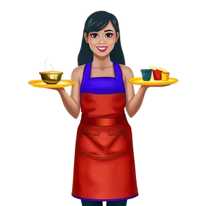 Cooking Girl Cartoon Png Dkw PNG Image