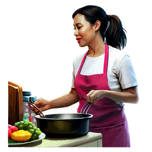 Cooking Mom Illustration Png 33 PNG Image