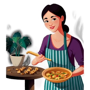 Cooking Mom Illustration PNG uob46 PNG image with transparent background