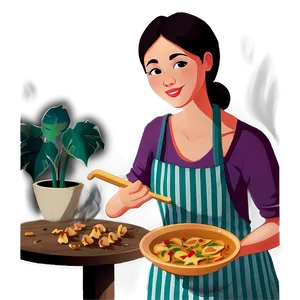 Cooking Mom Illustration Png Uob46 PNG Image