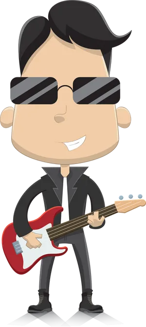 Cool_ Animated_ Guitarist PNG Image