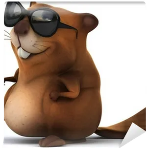 Cool Beaver Cartoon Character PNG Image