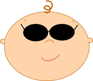 Cool Cartoon Baby With Sunglasses PNG Image