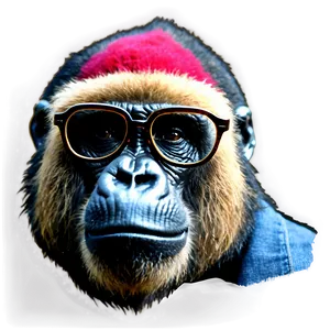 Cool Gorilla In Glasses Png Icf PNG Image