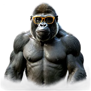 Cool Gorilla In Glasses Png Rbu14 PNG Image