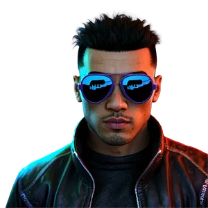 Cool Guy In Cyberpunk Style Png Dkc11 PNG Image