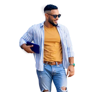 Cool Guy With A Laptop Png Qbw29 PNG Image