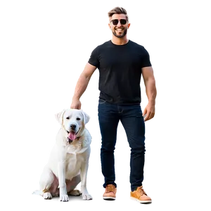 Cool Guy With A Pet Dog Png Cxc PNG Image