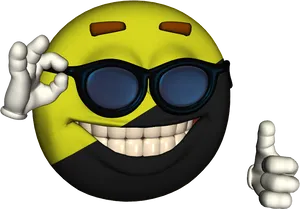 Cool Laughing Emojiwith Sunglasses PNG Image