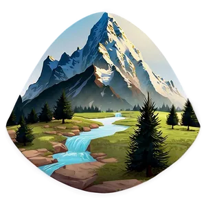 Cool Mountain Landscape Png Acv38 PNG Image