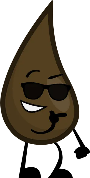 Cool_ Oil_ Drop_ Character PNG Image