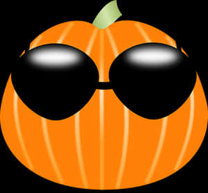 Cool Pumpkin With Sunglasses PNG image with transparent background