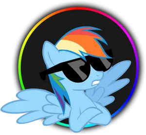 Cool Rainbow Dash Sunglasses PNG Image