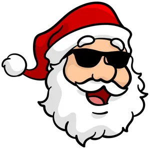 Cool Santa Claus Cartoon Illustration PNG Image