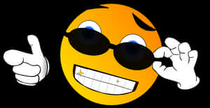 Cool Smiley Emoji With Sunglasses PNG image with transparent background