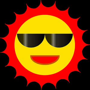 Cool Summer Sun Emoji PNG image with transparent background