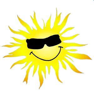 Cool Sunglasses Sun Cartoon PNG Image