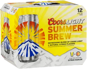 Coors Light Summer Brew Citrus Flavored Beer Pack PNG Image