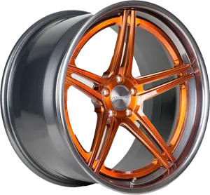 Copper Finish Alloy Wheel PNG Image