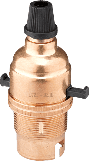 Bayonet Switched Bulb Holder Copper - Copper Lamp Holder With Switch, HD Png Download PNG