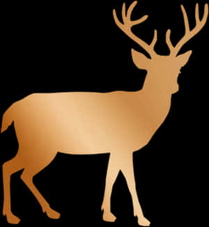 Copper Toned Deer Silhouette PNG