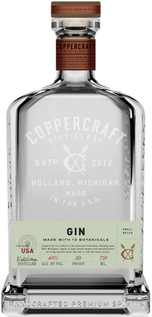 Coppercraft Distillery Gin Bottle PNG Image