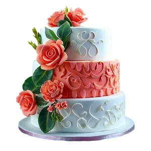 Coral Charm Wedding Cake Png 06122024 PNG Image