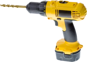 Cordless Power Drillwith Bit PNG Image