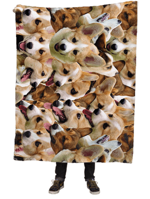 Corgis On Corgis On Corgis Fleece Blanket - Pug, HD Png Download PNG image with transparent background