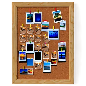 Cork Board Photo Collage Png 06202024 PNG Image