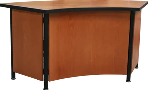 Corner Office Desk Wooden Finish PNG Image