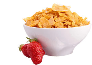 Cornflakes Cereal Bowlwith Strawberry.png PNG image with transparent background
